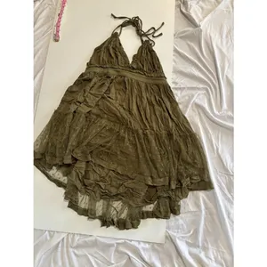 R. Vivimos Olive Green Boho Halter Dress • Size Medium / US 8–10 thumbnail 4