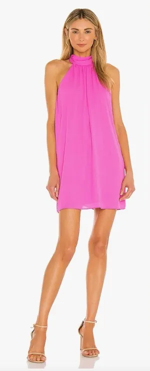 Krisa tie back halter dress in pink thumbnail 1
