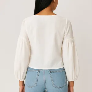Alexis White Textured Button-Down Blouse – Size‎ M thumbnail 7