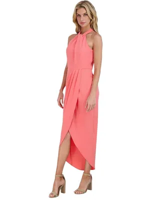 Julia Jordan Womens Knot-Neck Midi Halter Dress JJ38691 Melon Pink 14 thumbnail 8