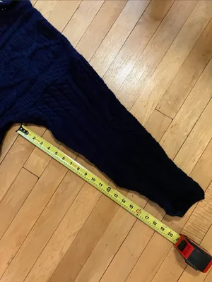 Blarney Woolen Mills Irish Wool Roll Neck Navy Blue Oversized Knit Sweater Hole thumbnail 8