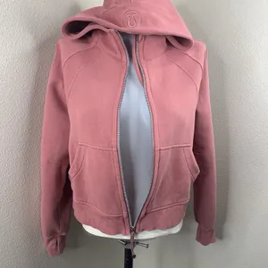 Lululemon Scuba Oversized Full Zip Hoodie Sweatshirt Brier Rose Pink Sz XS/S thumbnail 4