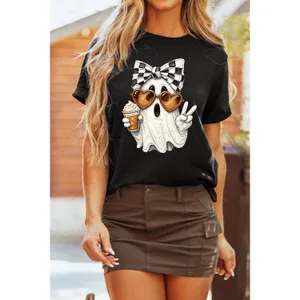 Full Size Halloween Ghost Graphic Short Sleeve T-Shirt - Medium thumbnail 4