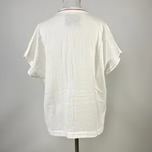 NWOT Johnny Was Cotton Embroidered Short Sleeve Blouse Boho Chic White Size M thumbnail 10