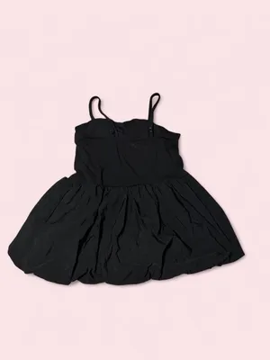 JoyLab Black active wear Spaghetti Strap Mini Dress with bubble skirt bottom thumbnail 2