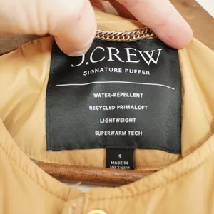 J. Crew Women's Small Light Brown Beige Signature Puffer Vest Quilted Preppy thumbnail 6