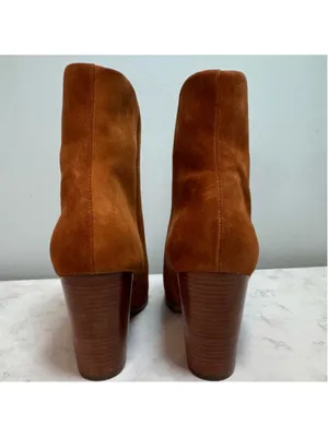 Joe's Jeans Trisha Suede Ankle Boots Brown Stacked Heel Size 7.5 thumbnail 5