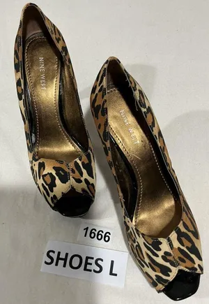 Womans Nine West Bonfire Open Toe Leopard Print Platform Pumps 7.5 M thumbnail 1