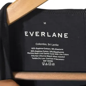 EVERLANE The Short Sleeve Crew 3/4 Black Bodysuit Top thumbnail 4