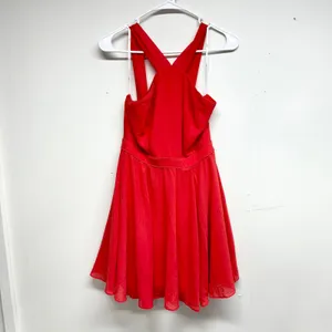 Lulus Women Flowy Forevermore Skater Mini‎ Dress in Coral Red Size Small thumbnail 2