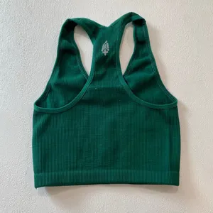 Free People FP Movement XS/S Green Ribbed V Neck Racerback Crop Top Bra thumbnail 3