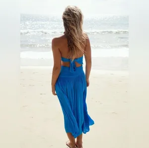 Free People Suki Midi Blue Dress Size Medium thumbnail 2
