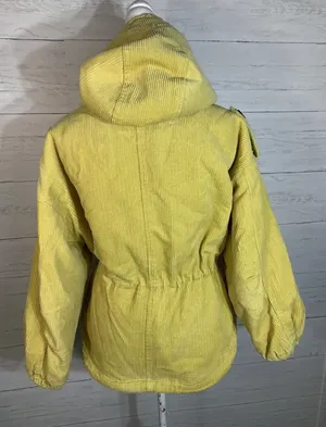 Molly Green yellow hooded sherpa corduroy jacket size Small thumbnail 4