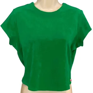 JUICY COUTURE Bright Kelly Green Terry Cloth Swimsuit Top Coverup ~ Size MEDIUM thumbnail 2