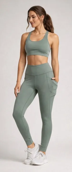Avalanche Outdoor Supply High Rise‎ Leggings Sage Green Small thumbnail 1