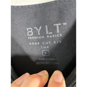 BYLT Black Premium Drop Cut 5/5 Lux Tee Shirt Mens L Classic Basic Short Sleeve thumbnail 6