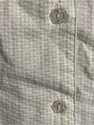 Light Green Embroidered Cotton Button-Up Top‎ Cottage Fairy Whimsy lace size M thumbnail 4