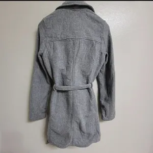 Abercrombie & Fitch Wool Blend Coat Gray Flannel Lining Women's Size Small thumbnail 2