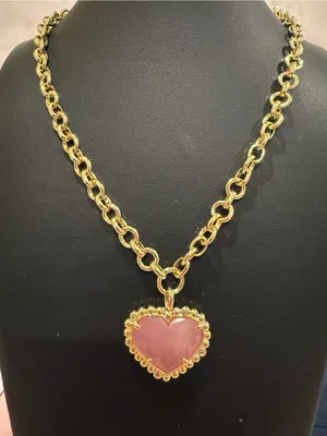 Kendra Scott | Gold Plated, Rose Quartz & Crystal Accent Pendant Necklace thumbnail 1