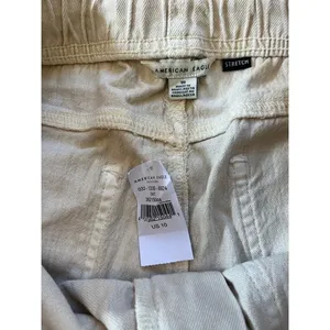 NWT American Eagle Women’s Size 10 Cream High Rise Drawstring Utility Shorts thumbnail 3