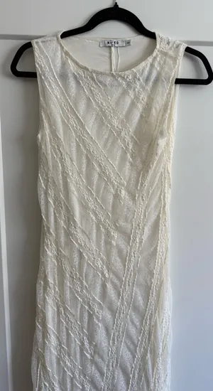 NA-KD Sleeveless Lace Seam Detail Bodycon Maxi Dress Off White Women's Size XXS thumbnail 1