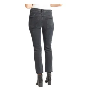 AGOLDE Toni‎ Mid Rise Straight Leg Jeans Black Distressed Hem Size 26 A133D-3002 thumbnail 2