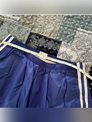 ASICS Retro Tear Away Nylon Pants Royal Blue with White Side Stripes Small thumbnail 5