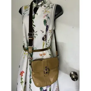 coach small tan leather cross body bag thumbnail 6
