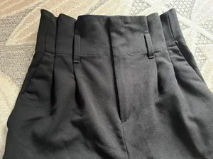 H&M Black Paperbag High Waisted Capri Trouser Pants thumbnail 2