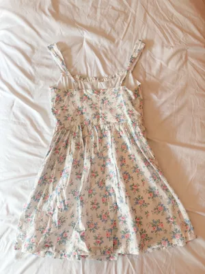 White And Pink Isa Floral Mini Dress Size Small thumbnail 2