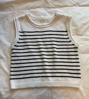 Boutique Striped Sleeveless Sweater Top thumbnail 1