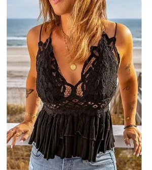 Black Lacey Tank thumbnail 2