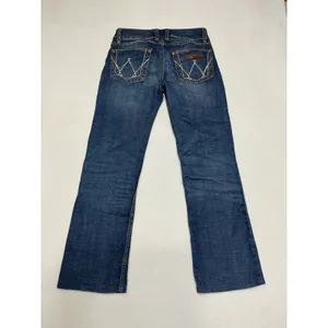 Wrangler Womens 3x34 Boot Cut Jeans Blue Stretch Denim Western Hemmed 1009MWZMS thumbnail 2