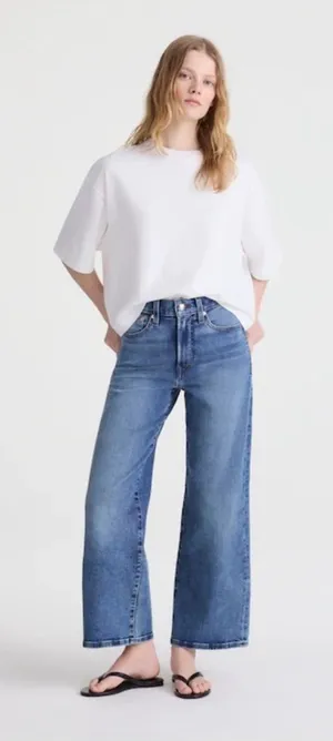 Madewell Slim Wide Leg Crop Jeans Size 28 thumbnail 1