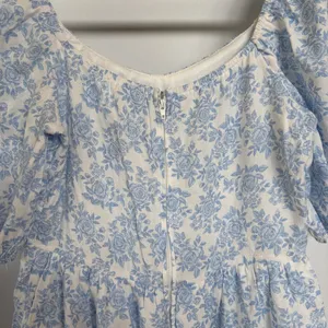 Altar’d State Brianna Blue Babydoll Milkmaid Prairie Tiered Mini Dress Medium thumbnail 6