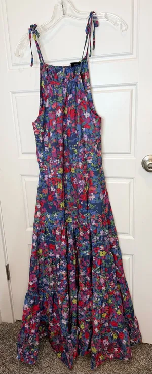 Summersalt High Neck Tiered Maxi Dress Floral Painted Meadows Sleeveless Size XS thumbnail 1