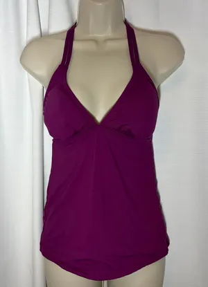 Athleta Tankini Swim Top Plum Purple Swim Adjustable Strappy S Athletic Beach thumbnail 1