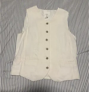 H&M Linen White Vest thumbnail 1