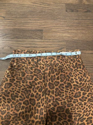GAP Leopard Brown High Rise Barrel Jeans thumbnail 9