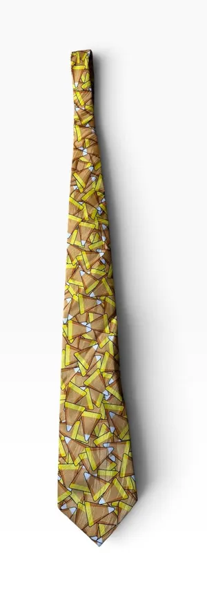 Keith Daniels Mens Tie Candy Corn Halloween Yellow Orange Novelty Necktie thumbnail 1