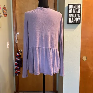 Eyeshadow lavender long sleeve peplum top oversized L thumbnail 3