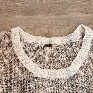Poof Knit Sweater‎ Beige Crochet Hem Lace Cuffs Size Large L Whimsy thumbnail 4