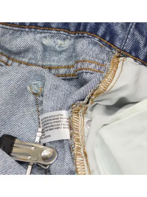 NEW Future Collective Womens Mid-Rise Studded Barrel Leg Jeans Blue Denim 18 thumbnail 6