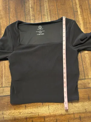 Move Theology Square-Neck Long Sleeve Top in Black size Large thumbnail 6