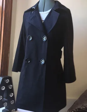 Michael Kors navy trench pea coat thumbnail 3