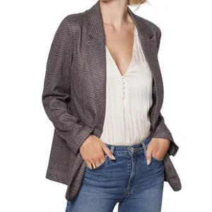 Sanctuary Daily Oxford Blazer Jacket  Medium Single Button Plaid Preppy Workday thumbnail 5