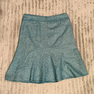 Ann Taylor Loft Teal Blue Wool Silk Blend Tweed Flared A-Line Skirt Size 10 thumbnail 8