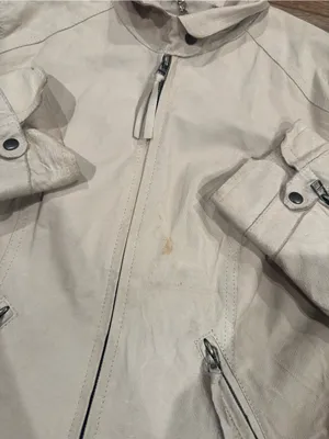 BB DAKOTA Vintage 2000s Y2k Cream Genuine Leather Moto Jacket | Size Medium thumbnail 3