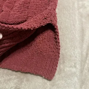 Umgee Chenille Cardigan Size XL Mauve Cozy Soft Warm Sweater Grandpa thumbnail 5