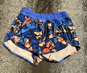 Womens sz4 Lululemon Tracker Short IV 4" *Paint Storm Harbor Blue Multi thumbnail 1